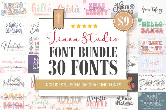 Font Bundle 30 Fonts for Crafters, Cricut Fonts, Cute Fonts, Handwritten  Fonts, Cricut Font Bundle, Procreate Fonts, Fonts for Cricut 