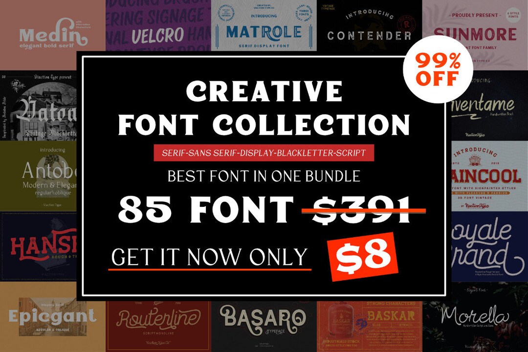 The Ultimate 50 Fonts Font Bundle Cricut Canva Font - Etsy