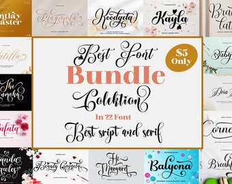 20+ Modern Font Bundle - Logo Fonts, Wedding Fonts, Handwritten Fonts, Cricut Fonts, Procreate Fonts, Fonts For Cricut, Canva Fonts