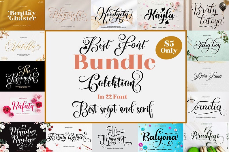 20 Modern Font Bundle Logo Fonts Wedding Fonts - Etsy