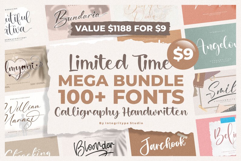 Mega Collections Font Bundle Font Bundle, Cricut Fonts, Procreate Fonts ...