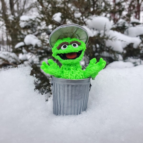 3D Printed 5 Color Oscar The Grouch