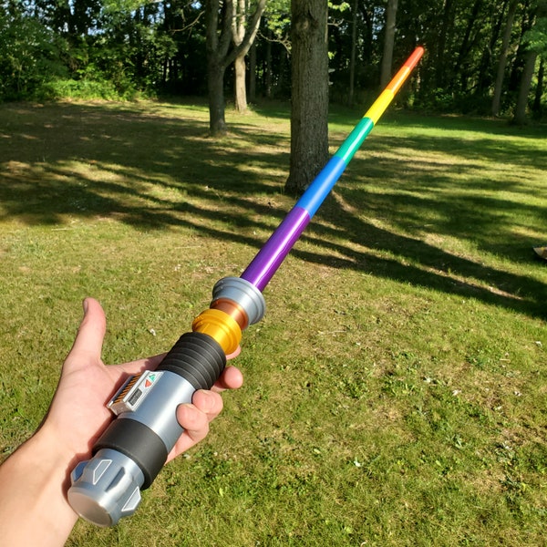 3D Printed 6 Color Obi-Wan Lightsaber - Rainbow Blade