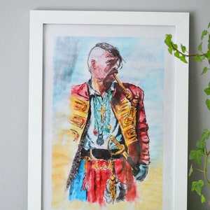 Watercolor Cossack Art Print - Traditional Ukrainian Warrior Painting - Bold and Detailed Wall Art
