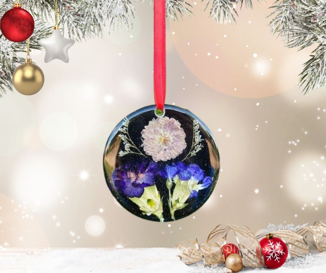 Preserve Flower Ornament, Christmas Ornament, Custom Ornament