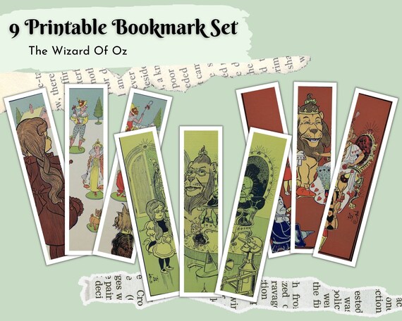 The Wizard of Oz 9 Printable Bookmarks for Books Lovers // - Etsy