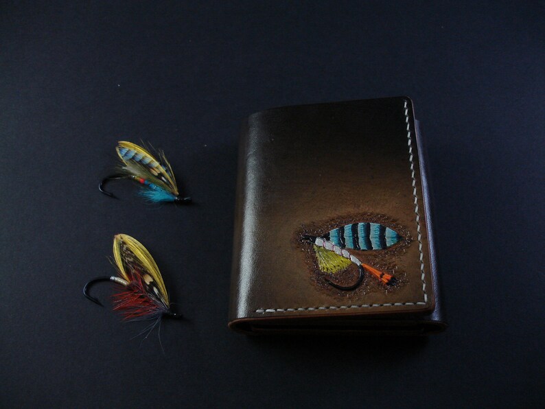 Handmade Leather Wallet, Men's Leather Wallet, Fishing Wallet ...