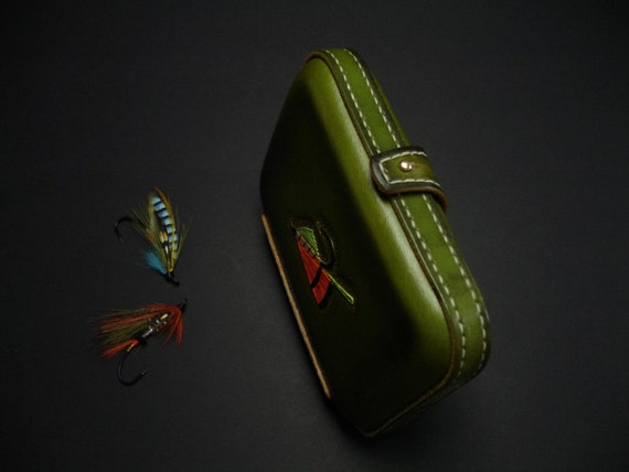 Carved Leather Fly Box, Leather Fly Wallet, Custom Fly Fishing Accessories,  Leather Fly Fishing Box -  Australia