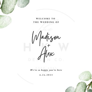 Introductory Wedding Sign, Welcome To Our Wedding, Wedding Ceremony, Wedding Reception, Modern, Minimalistic, Custom