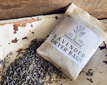 Lavender Dryer Bags - Natural Laundry - Dryer Sheets Alternative - Dryer Bags - Drawer Sachet - Compostable - Lavender Buds - Family Farm