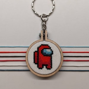 Among Us Impostor Cross Stitch Keyring/Magnet