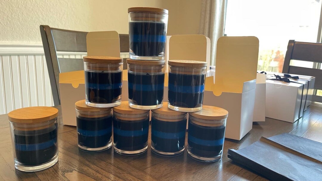 Thin Blue Line Candle Police Candle Back the Blue First Etsy