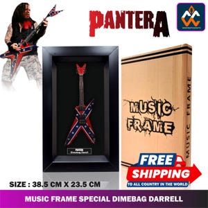 Music Frame with Special wooden Guitar Signature Dimebag Darrell inside For Wall Decorations