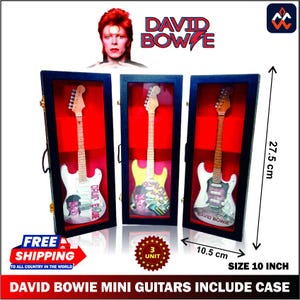 Mini Guitar Replica Famous Band in the World with DAVID BOWIE Tribute Merchandise