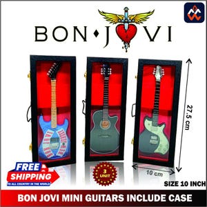 Mini Guitar Replica Famous Band in the World with BON JOVI Tribute Merchandise