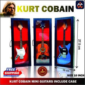 Mini réplica de guitarra de una banda famosa del mundo con merchandising tributo a KURT COBAIN