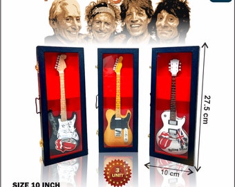 Mini Guitar Replica Famous Band in the World with THE ROLLING STONES Tribute Merchandise