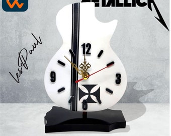 Wooden WATCH guitar shape METALLIA by handmade for your beautiful home decoration your collection music Merchandise and can show the time.