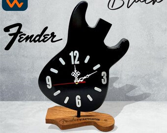 Wooden WATCH guitar shape FENDER by handmade for your beautiful home decoration your collection music Merchandise and can show the time.