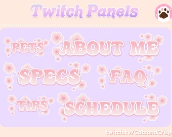 32 Blossom Pink Panels for Twitch