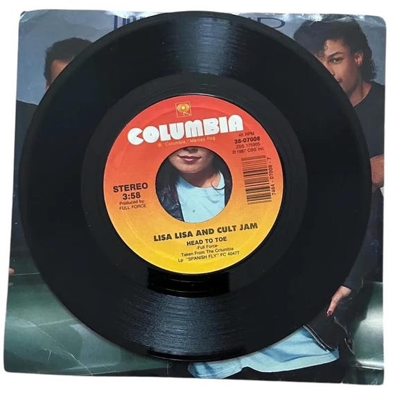 Head to Toe by Lisa Lisa and Cult Jam 38-07008 7” 45 RPM