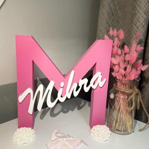 Placa con nombre para decoración de puertas, paredes y mesas para habitaciones de niños y bebés (envíe un mensaje primero para los colores que desea)
