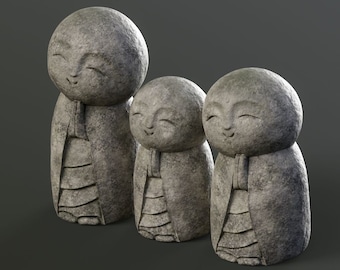 Adorable Guardian Little Jizo Statue a Charming Watchful Friend