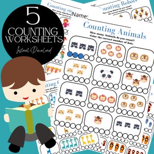 Preschool Math Worksheets Kindergarten Math Worksheets 4 - Etsy