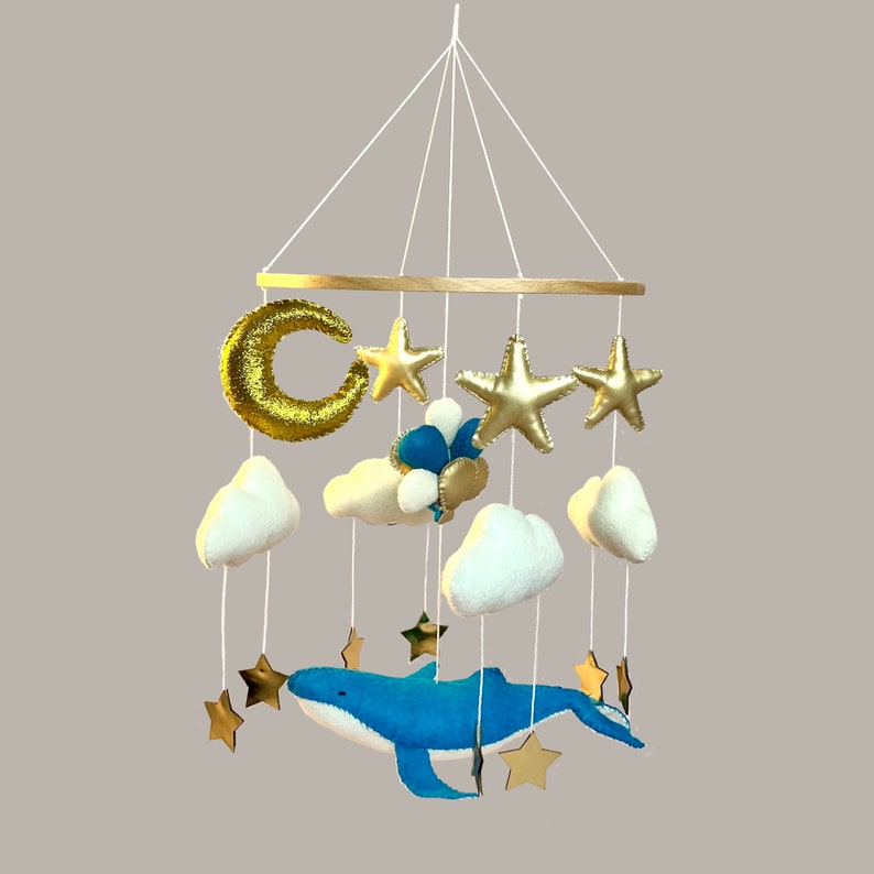 Baby Mobile Made of Felt to Hang Over Changing Table Baby Bed Baby Room