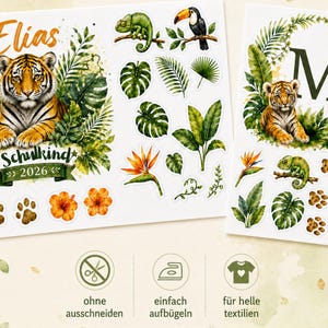 Bügelbild Tiger personalisiert