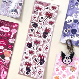 Death Lilie Spinne Lilie Matte Deco Sticker Sheet