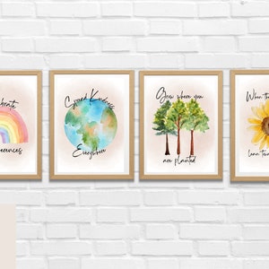 WATERCOLOR Classroom Posters- Set of 4