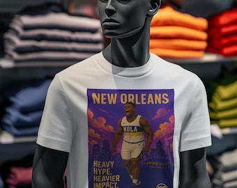 New Orleans Pro Basketball  Unisex Graphic Tee – “Heavy Hype. Heavier Impact.” – Zion Williamson Inspired Shirt • Sports Fan Gift
