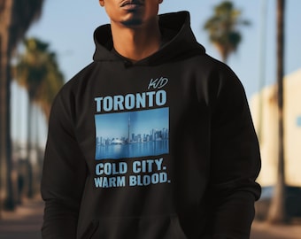 Sudadera con capucha "Representa a tu ciudad" de Toronto: "Ciudad fría. Sangre caliente". / Sudadera con capucha urbana / Sudadera con capucha para el estilo de vida urbano.