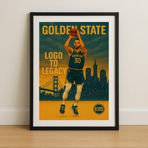 Póster de Stephen Curry – Colección Skyline de GSW/KVD – Edición de baloncesto «Logo to Legacy»