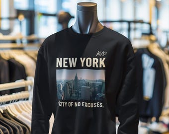 Sudadera "Representa tu ciudad" de Nueva York - "Ciudad sin excusas" / Camiseta urbana / Camiseta urbana