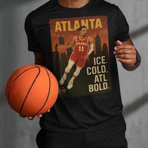 ATL – Atlanta Skyline Basketball T-Shirt – “Ice Cold. ATL Bold.” Pro Basketball Graphic Tee, Unisex Shirt, Sports Fan Gift