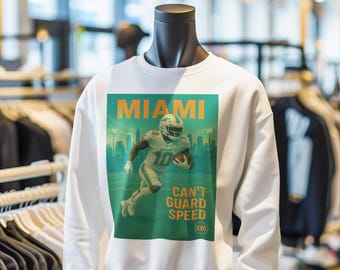Sudadera unisex de fútbol americano profesional de Miami: "No se puede controlar la velocidad" / Camiseta inspirada en Tyreek Hill / Regalo para aficionados al deporte