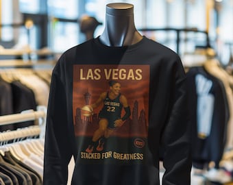 Las Vegas Women’s Pro Basketball Unisex Sweatshirt “Stacked for Greatness.” | A’ja Wilson Inspired Shirt | Sports Fan Gift