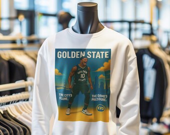 Sudadera unisex de baloncesto profesional de Golden State: "La llama de la ciudad. La presión del juego". / Camiseta inspirada / Regalo para aficionados al deporte.
