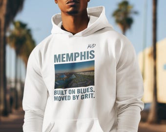 Sudadera con capucha "Representa a tu ciudad" de Memphis: "Construida con blues. Movida por la determinación". / Sudadera con capucha urbana / Sudadera con capucha "Estilo urbano"