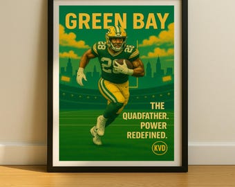 Green Bay Pro Football Wall Art - “The QuadFather. Power Redefined.” | Romeo Doubs Inspired Poster | Sports Fan Gift