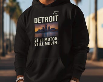 Sudadera con capucha "Detroit Rep Your City" – "Sigue en movimiento, sigue en movimiento" / Sudadera con capucha urbana / Sudadera con capucha de estilo urbano