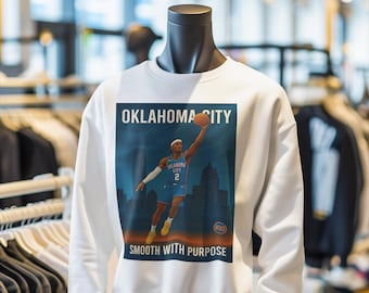 Sudadera unisex de baloncesto profesional de Oklahoma City - "Suave y con propósito" / Camiseta inspirada en Shai Gilgeous-Alexander / Regalo para aficionados al deporte
