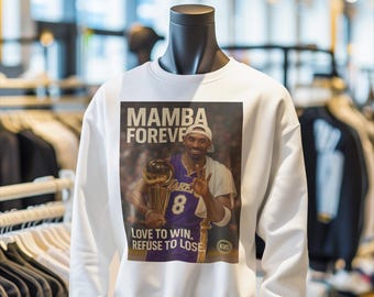 Sudadera unisex Mamba Forever: "Amo ganar. Me niego a perder". Camiseta inspirada en Kobe Bryant. Regalo para fanáticos del deporte.