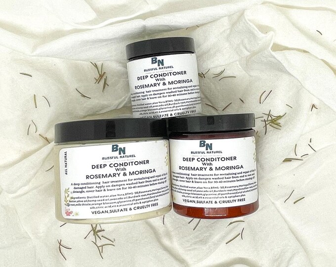All Natural Deep Hair Mask with Rosemary & Moringa|Deep Conditioner