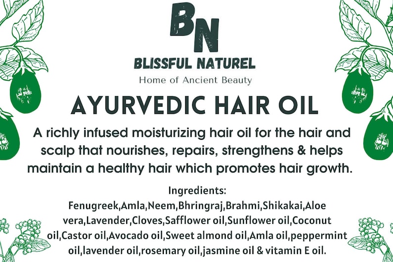 Ayurvedic Hair Growth Oil Etsy