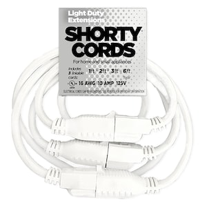 Shorty Cords® 3 pack -1ft, 2ft & 3ft Original Short Extension Cords