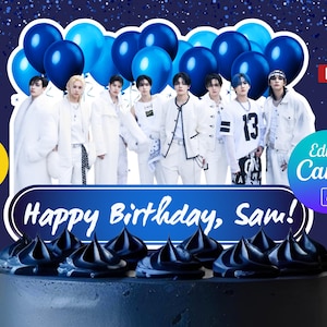 Editable Stray Kids Cake Topper | Instant Digital Download | Customized Cake Topper Template | Kpop Birthday | 7 Sizes, PNG, PDF, JPG