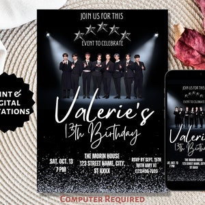 Customized Stray Kids Invitation | Stray Kids Everywhere, All Around the World | Stray Kids Birthday Party | Instant Download | 5 Star Party